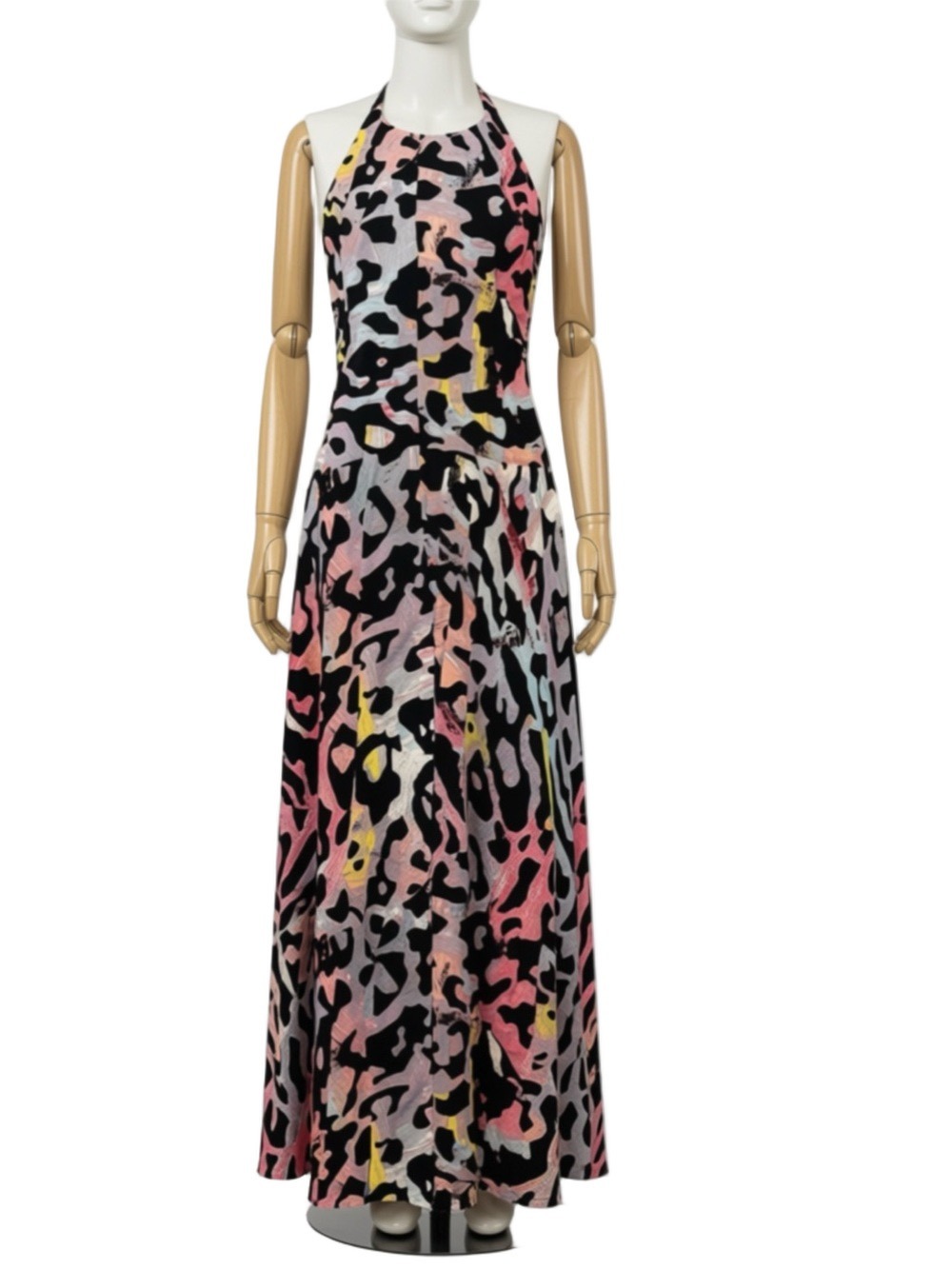 RACHEL Rachel Roy Multicolor Leopard Print Halter Dress sz 8